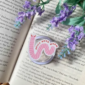 Spicy Bookworm PG, Book Worm Bookish Phoneholder, Cute Worm Popsocket, Book Bookish Bookworm PG