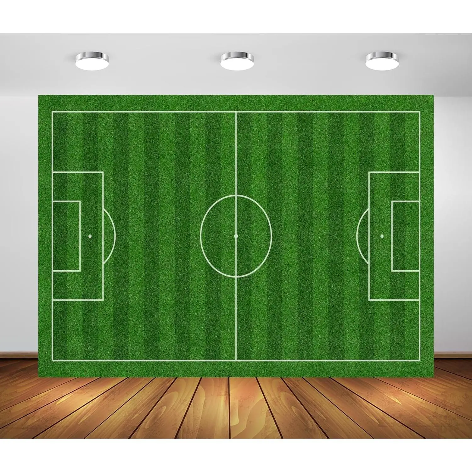Fabric Green Soccer Field Backdrop Sports Stadium Green Grass Lawn Football Background Sports Game Boys Birthday Party Decorations Children Adult Portrait Photo Studio Props