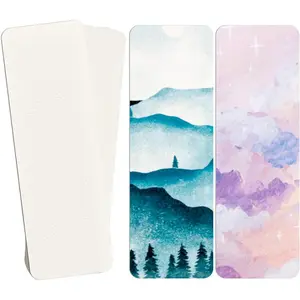 50 count Watercolor Blank Bookmarks 1.9 x 5.9 inch Watercolor Cards Bulk Craft Book Marks for DIY Art Projects, School , Gifts Tags
