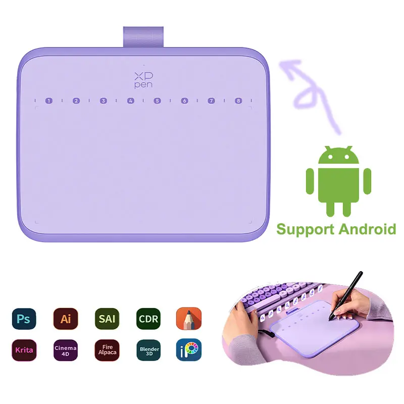 XPPen Deco 640 Graphics Drawing Tablet 16384 Levels of Pressure Sensitivity, 6x4 Inch ,60° Tilt, USB-C Connection, Ultra-Light Ideal for Digital Art, E-Learning & Note-Taking, OSU Gamers, Compatible with Windows/macOS/Android