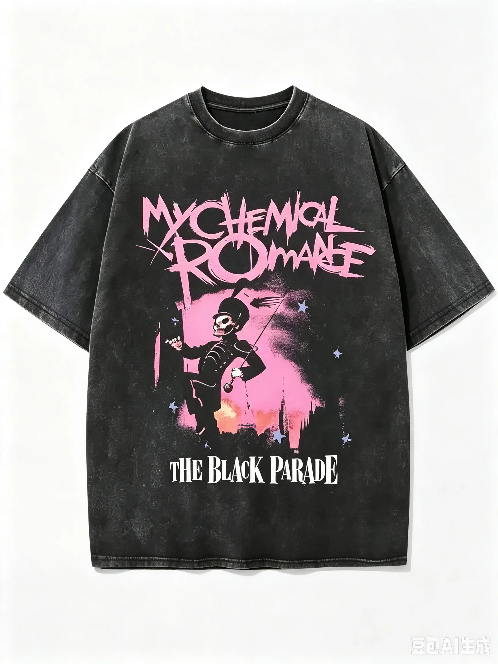 Vintage Washed Band Graphic Tee Oversized Cotton T-Shirt Unisex Punk Streetwear Men Women My Chemical Romance The Black Parade Emo Goth Y2K Aesthetic Casual Comfy Short Sleeve Retro Music Festival Trendy Concert Outfit Essential Summer Tops Gift Ideas