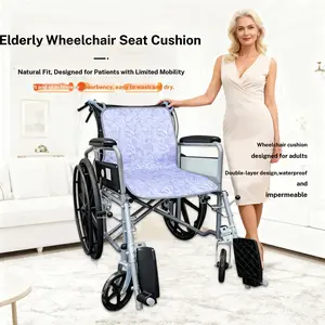 Senior Seat Pad, Urine Proof Wheelchair Cushion, Non-Slip Adult Chair Mat, Waterproof Absorbent Anti-Mess Elderly Chair Cover