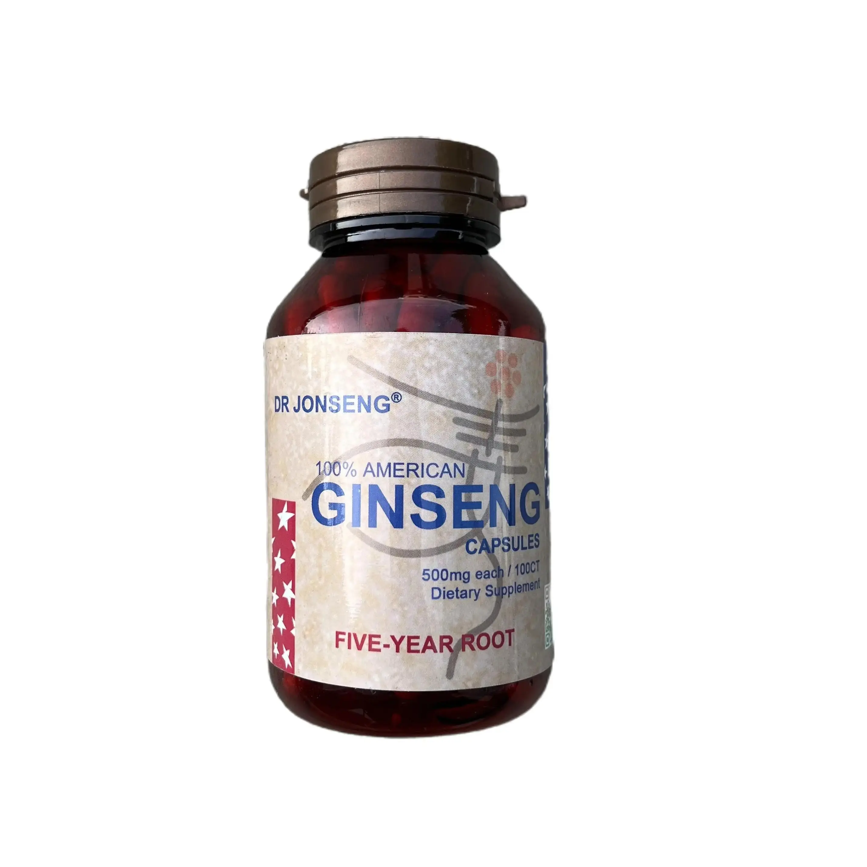 Dr Jonseng American Ginseng Capsules 100 Count (500mg each)