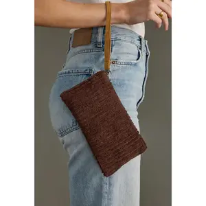 Brown Corduroy Wristlet