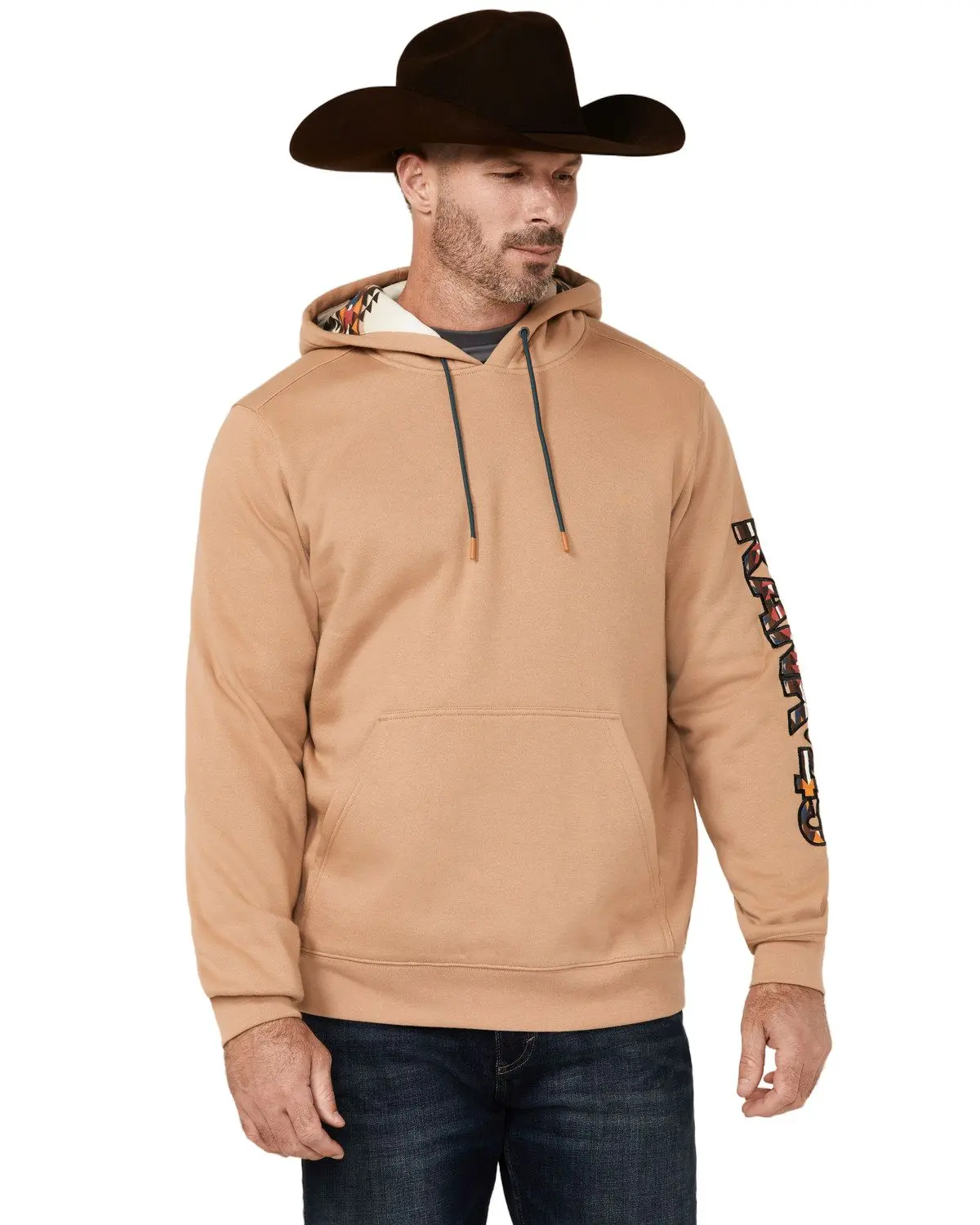 Rank 45 Men's 45&Reg; Men'S Logo Southwestern Print Hooded Sweatshirt - Rmfa24sw98-Tan
