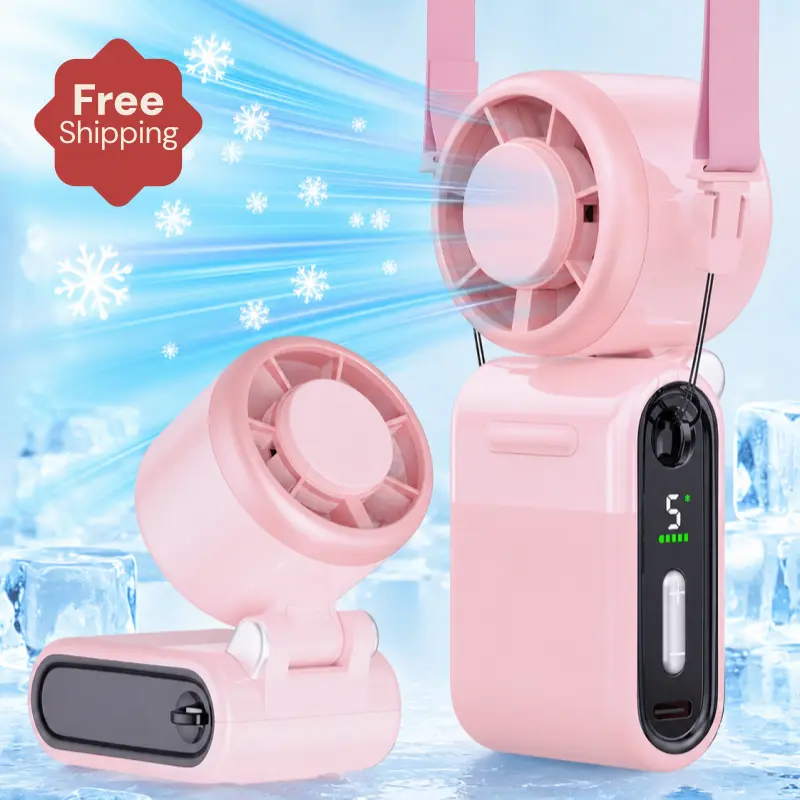 Portable Turbo Handheld Fan，USB Rechargeable5-Speed Strong Airflow,4000mAh，Lightweight pocket fanFoldable Pocket Fana must-have gift for travel and outdoor activities