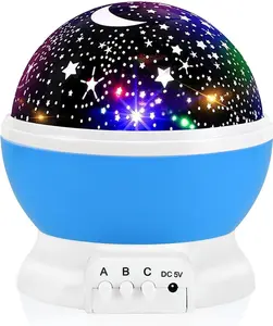 [2Pcs] Starry Night Light Projector, 360 ° Rotatable Light Fixture with 9 Color Modes, Featuring Moon And Stars - USB Powered, 1 Dreamy Starry Light - Illuminates Romantic Bedrooms, Adding Brilliance to Festivals, Camping Adventures, And Parties