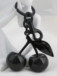High-End Cherry Bag Charm, Resin Realistic Fruit Keychain, Stylish Accessory for Bags and Keys, Cherry Design