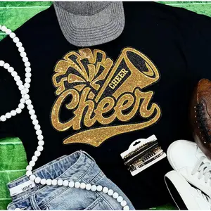 Gold & Black Cheer Sequin Patch