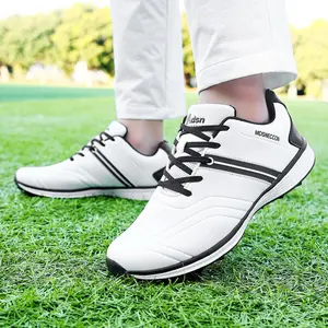 2024 New Style Waterproof Leather Golf Shoes Men Women Professional Lightweight  Breathable Golf Training Sneakers Spikeless Golf Trainers Lace-up Business Sport Casual Travel Versatile Brand Sneakers