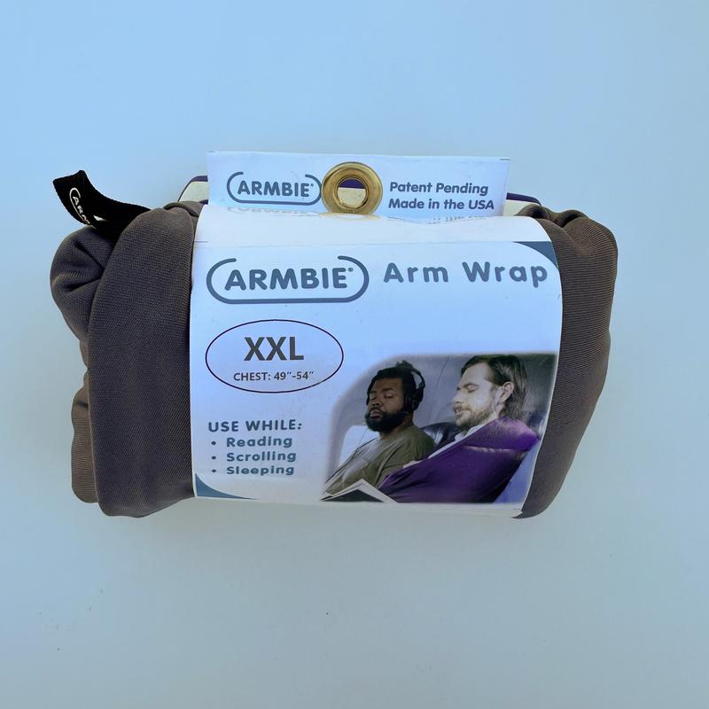 Armbie - Dual Arm Support Wrap; Use On Plane, Train, Bus; While Reading or Relaxing; At Dentist Office, Salon; Deep Compression Characteristics; Weighted Vest without the Weights; Personal Comfort; Wherever You Roam - Armbie's Got You Covered