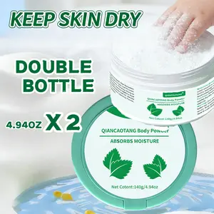 TWO Bottles Pure & Natural Corn Starch Body Powder with Aloe & Lavender | Talc-Free, Fast Absorbing Body Powder for Adults | 24H Moisture (4.94ozX2)