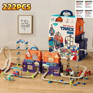 222 Piece Luxury City Electric Train Set, Kids Educational Assembly Toy, Unisex Interactive Playset for Ages 3+