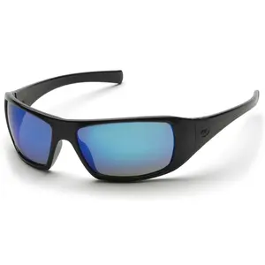 Pyramex Goliath Safety Glasses Black with Ice Blue Mirror Lenses