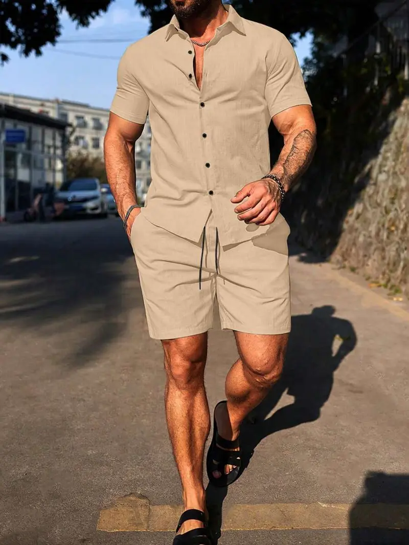 Beige shorts summer outfit men - TikTok Shop
