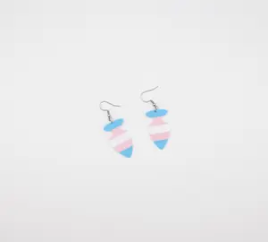 Trans Pride Tail Piece Dangle Earrings