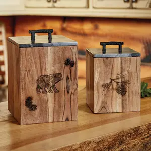 Rustic Wood Canisters