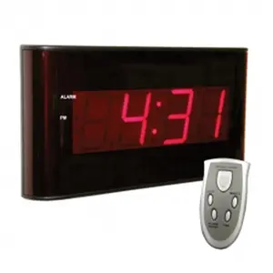 212 MAIN LED Digital Wall Clock - Wall Mount, Large Size, High Brightness Display, Remote Control, AC Power, Alarm Time Functionality (Home Supplies, Home Decor)