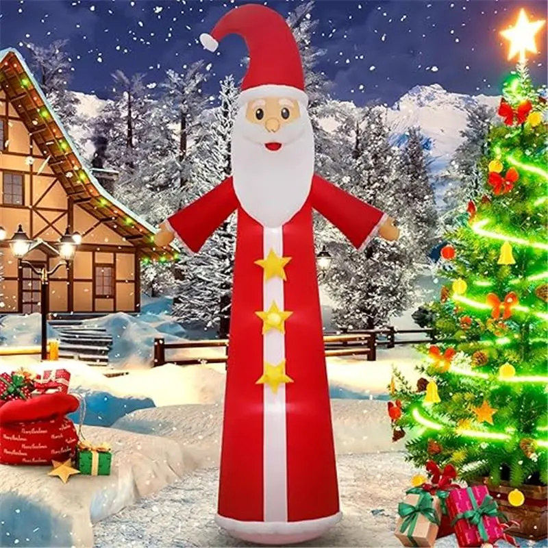 12ft Christmas Inflatable Outdoor Decorations, Slender Santa Claus Inflatable Yard Decoration with LED Lights for Indoor Outdoor Patio Garden Christmas Decoration