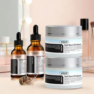 VGO Snail Mucin 92% Moisturizer 50g Daily Face Gel Cream (cremas para la cara) and Vitamin C Facial Serum Essence moisturizer Skincare Hyaluronic Skin Repair Comfort Anti-Wrinkle Moisturizing Cream Radiance