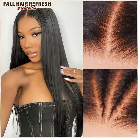 BGMgirl Hair Straight 7x5 & 9x6 HD Lace Wear Go Glueless Human Hair Wig, 180% Density Pre-Bleached Pre-Plucked Pre-Cut Closure Wig, Glueless Wigs Human Hair, Fall Style #sohochic #TikTokShopFallDealsForYou