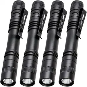 4 Pcs1000LM LED Penlight Flashlight   with Clip(13.3 CM)