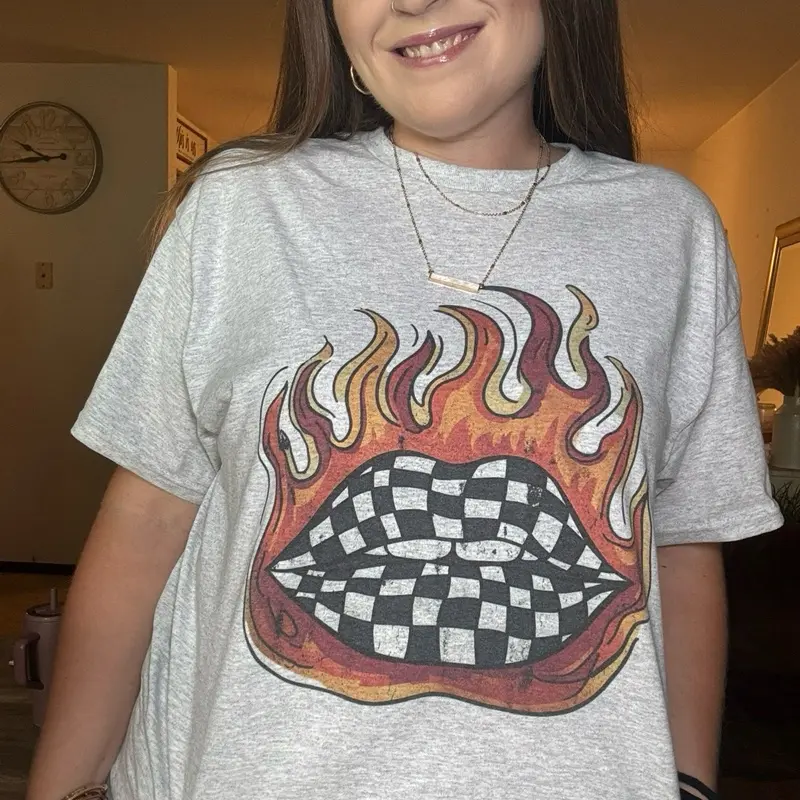Checkered Lips Tee