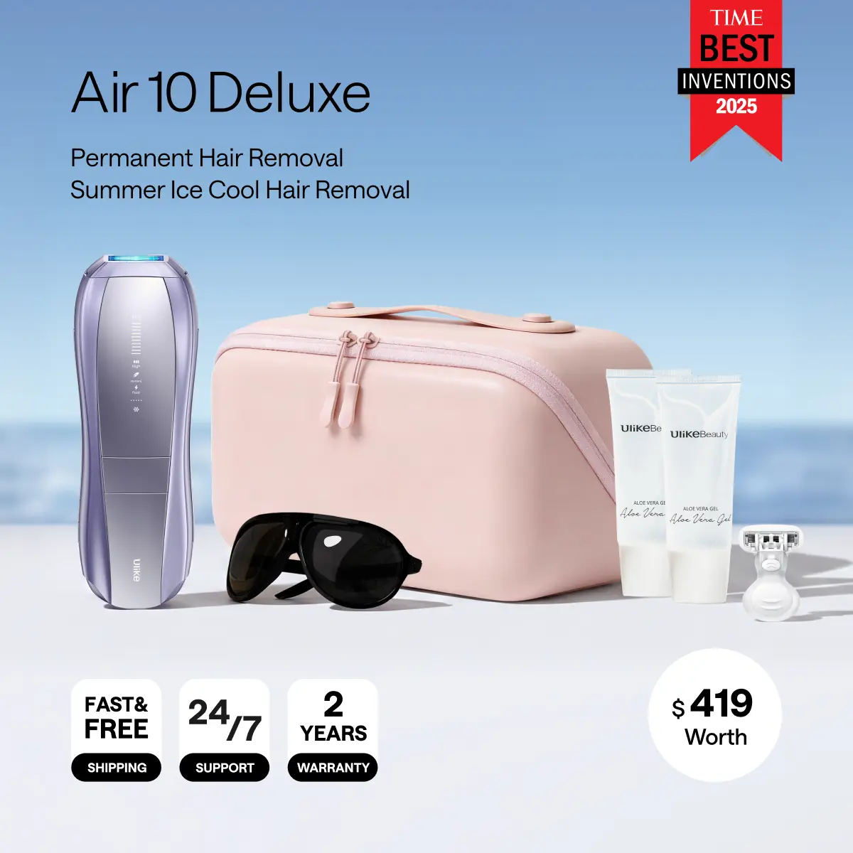 【Super Brand Day】Ulike Air 10 Deluxe IPL Device Laser Hair Removal with Ice-Cooling Contact Dual Lights Skin Sensor & SHR Mode for Comfortable Effective Results - Epilator