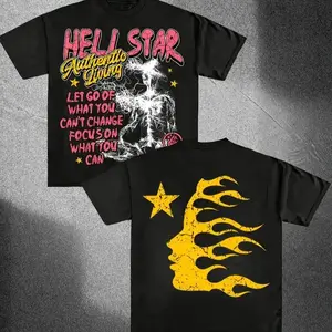 Heli Star Graphic T-Shirt, Inspirational Streetwear Tee, Vintage Star Flame Shirt, Motivational Quote T-Shirt, Bold Urban Style Tee