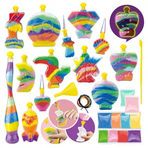 Sensorial Sand Drawing Kit for Kids Aged 5+, Easy-To-Fill Colorful Sand Bottles, Calming Creative Craft Toy, Diy Handmade Craft, Hand-Drawing Set