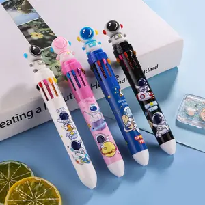 1 Pack 10-In-1 Multi-Color Pen Set, Retractable 10 Color Ballpoint Pens with Cute Dinosaur & Panda Designs, Ideal for School Office Diary