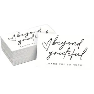 50pcs White Wedding Invitation Thank You Card, Elegant And Simple Design For All Occasions, High-quality Stationery Used To Express Gratitude, English Thank You Greeting Cards, Gift Cards, High-end Coated Paper Wedding Invitation Cards, Envelope Cards