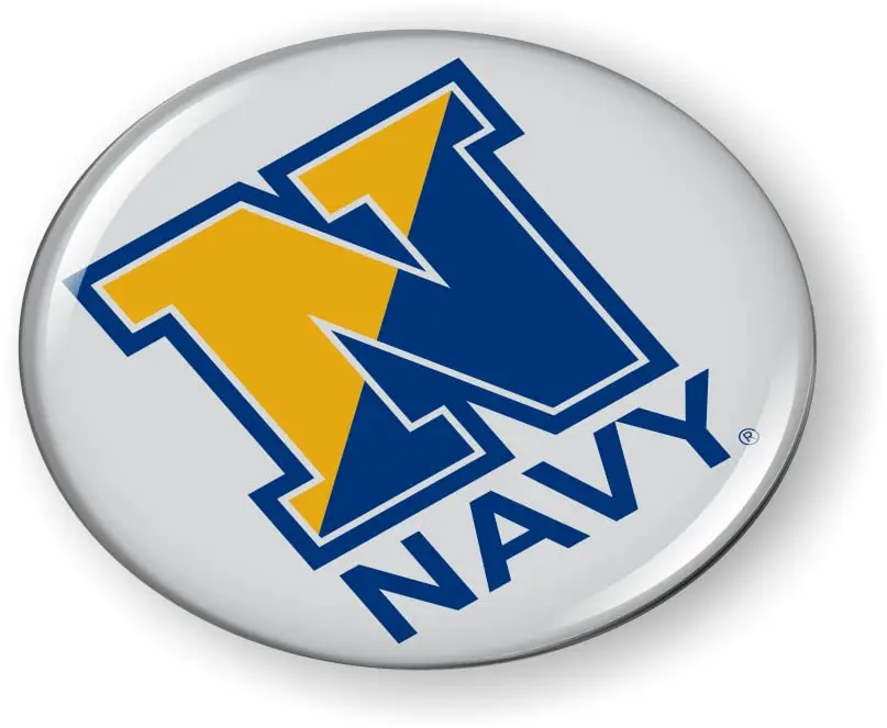 [Officially Licensed Product] - U.S. Navy Blue and Yellow Initial N 3D Domed CAR Emblem Badge Sticker Round