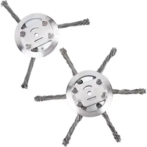 Hardware supplies BOXOB 2 Pcs Steel String Wire Grass Trimmer Heads, Universal Eater Remover Tool with 3 & 6 Blades Rotary Brush Weedeater Cutter Head Replacement for Lawn Mowers Attachments
