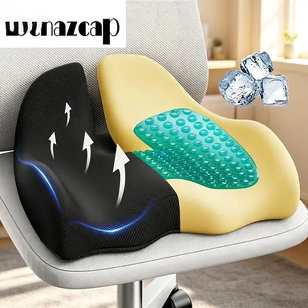 Non-Slip Ergonomic Gel Memory Foam Seat Cushion, Coccyx Support Pillow for Sciatica Relief, Great Gift for Family and Friends