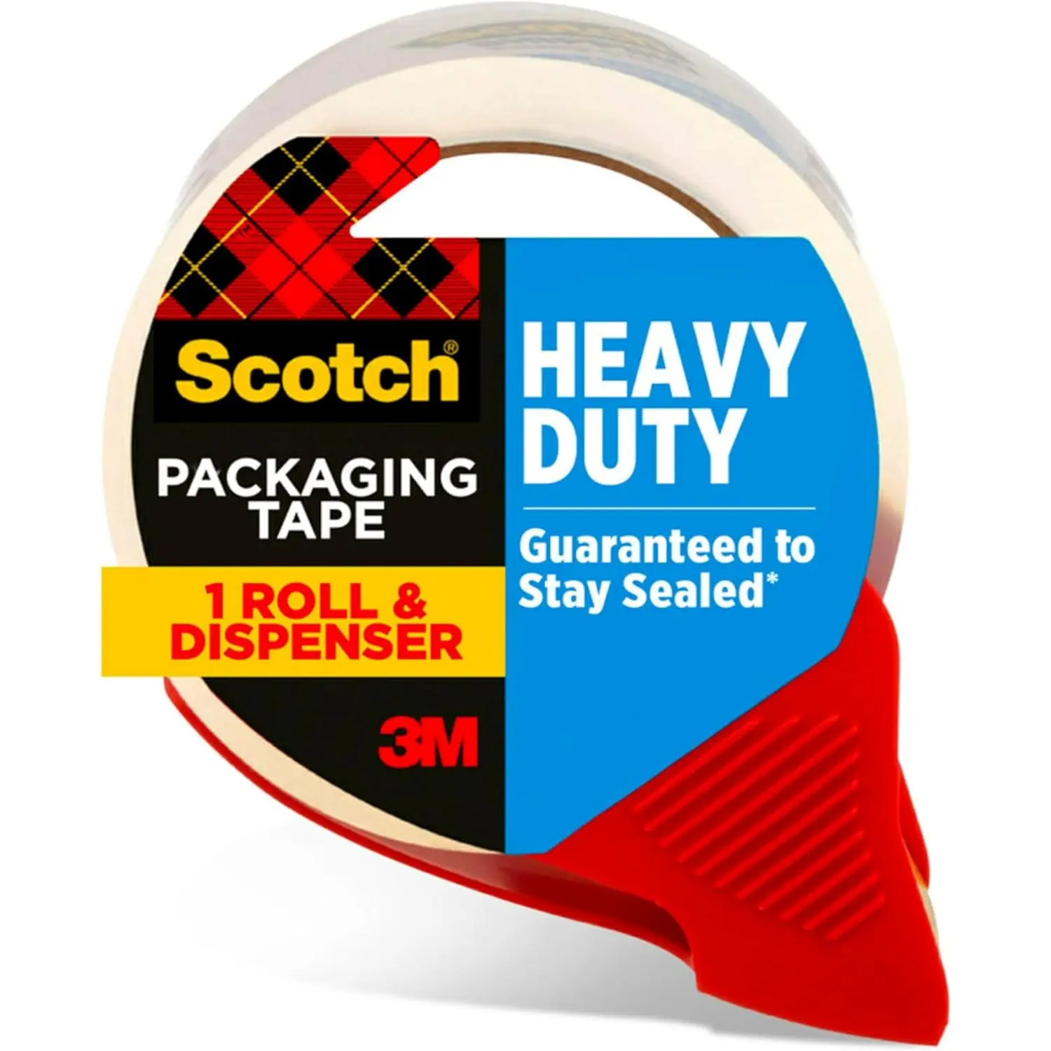 Scotch Heavy Duty Shipping Packing Tape, Clear, Holiday Shipping Supplies, 1.88 In. X 38.2 Yd., 1 Tape Roll with Dispenser 3M