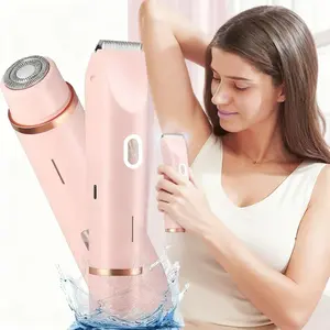 Women's Electric Shaver, Multifunctional Hair Shaver, Bikini Trimmer, Dual-Head USB Rechargeable Razor, Waterproof Ceramic Blades, Pain-Free Hair Removal