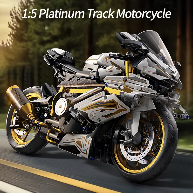 Pro Building Kit 2078 Pcs 1:5 Sport Motorcycle Building Set – Technic Superbike Model Kit with Display Stand, Mechanical Engineering Collectible Gift for Teens & Adults Ages 14+