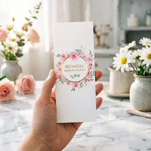 10 Sheets German Chocolate Wrapping Paper, Romantic Rose Gold Wedding Welcome Cards, Party Favor Decorations, Guest Appreciation Gifts