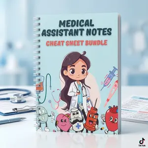 Medical Assistant Notes & Cheat Sheet Bundle | Spiral Study Book with Medical Abbreviations, Anatomy and Physiology Overview, Medical Terminology, Office Notes, Charts and Quick Review Pages for Students
