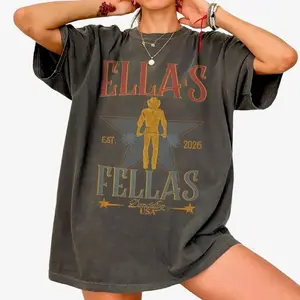 Ella's Fellas Shirt, Retro Western Cowboy T-Shirt, Comfort Colors Oversized Tee, Vintage Southern Style
