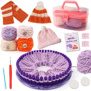 Knit Hat Scarf Knitting Loom Kit - DIY Craft Kit for Beginners, Create Custom Hats & Scarves, Christmas Birthday Gifts for Girls & Boys, Toys for Kids Age 6 7 8 9 10 11 12