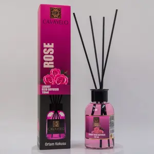 Cavaylo Rose Luxury Reed Diffuser 110 ml Scent Fragrance Freshener Aroma with Black Diffuser Tips - Perfume, Scented diffusers hotel luxury