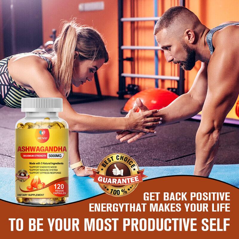 Organic Ashwagandha Capsules High Quality Dietary Supplement,120 Veg Softgels