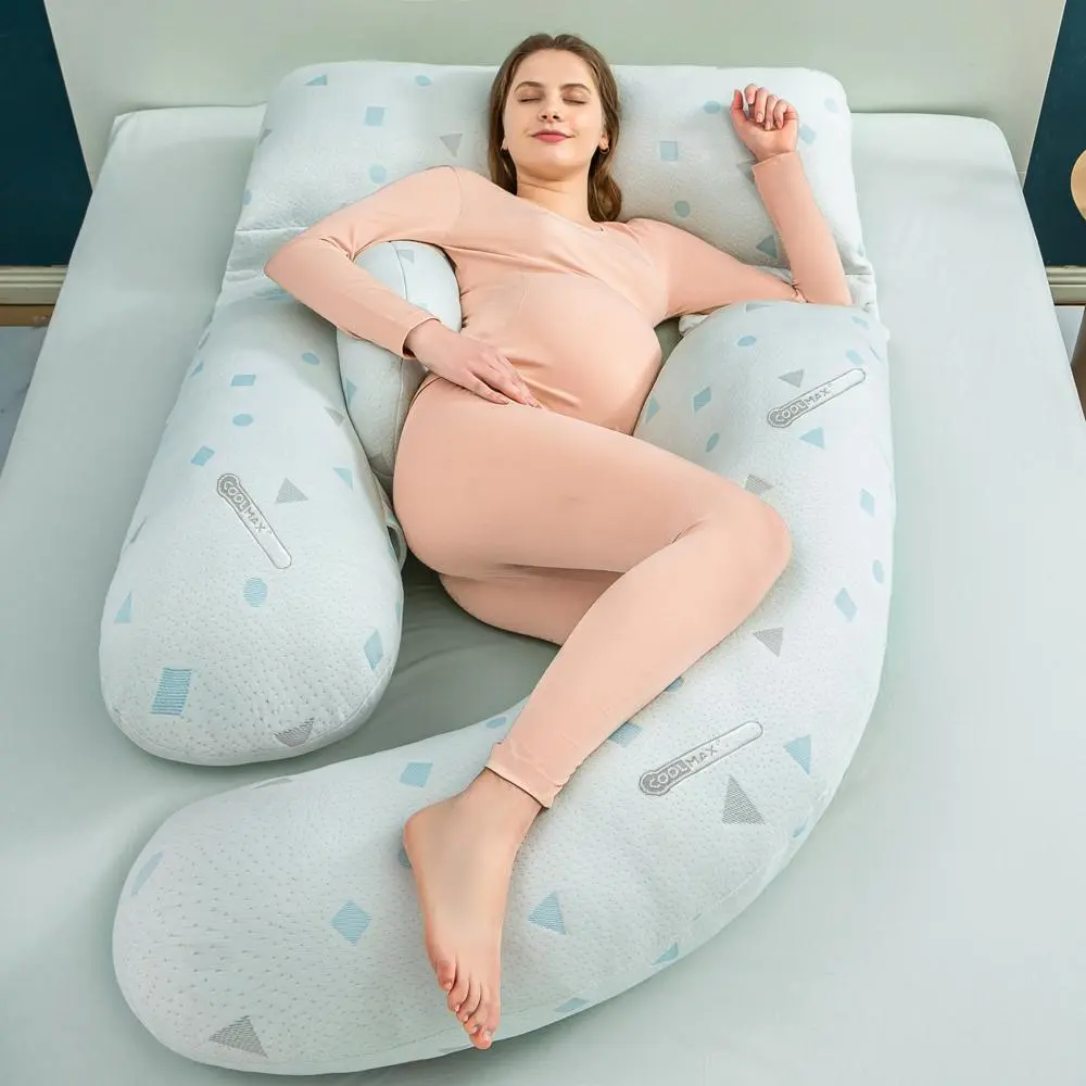 Full Body Pillow, Soft & Comfortable Pillow for All Sleeping Positions, Zipper Design Pregnancy Pillow, Ideal G-shaped Pregnant Women Pillow