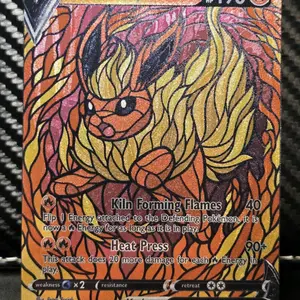 Flareon Stained Glass Custom-made Holo Fan art card