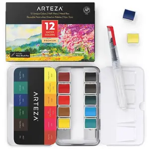 Arteza® Watercolor Paint Half-Pans Set, 12 pc. - ARTZ-8303