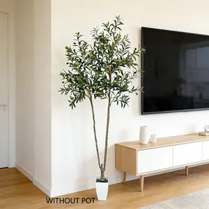 140-210CM Realistic Olive Tree Decoration, Indoor Outdoor Decorative Plant, Perfect for Living Room Balcony Garden Christmas New Year Festive Season