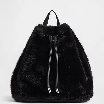 Black Fur Backpack - TikTok Shop