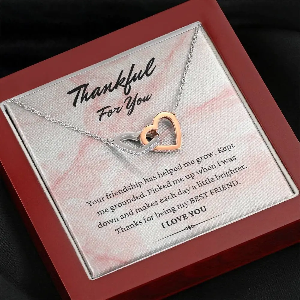 Interlocking Hearts Necklace, Thankful For You, Miss Best Friend, Friendship Necklace, Best Friend Gift Jewelry Necklace, Soul Sister Gift